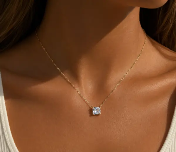 Square Diamond Necklace
