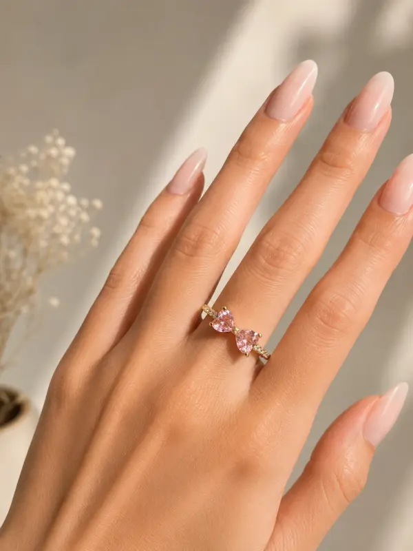 Bow Pink Diamond Ring