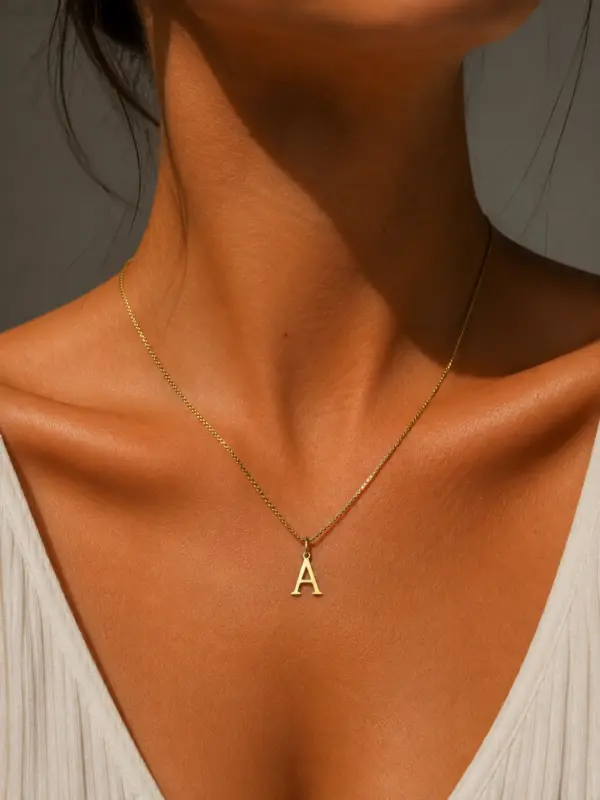 19965c77-ef44-4efc-ad2b-e5e70a1b2bf5 Letter A Necklace