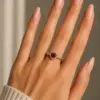 Diamond Heart Ring Red