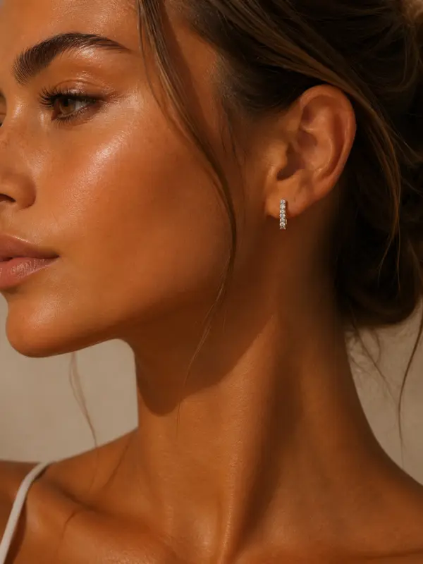 Diamond Hoop Earrings Small