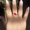 2 Hearts Ring Red