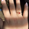 Diamond Heart Ring Red