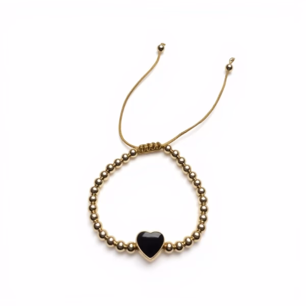 Bracciale con cuore nero
