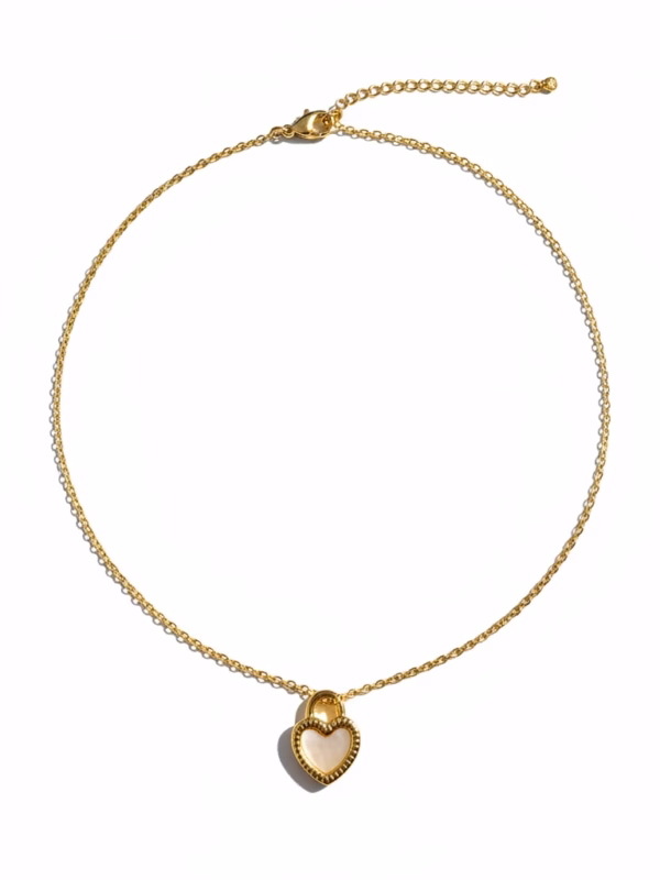 Creme Heart Necklace