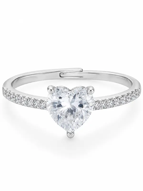 8cef793e-ece9-4799-bf33-ed332d783fd5 Heart Ring Silver- Aanpasbaar