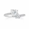 2 Hearts Ring Silver