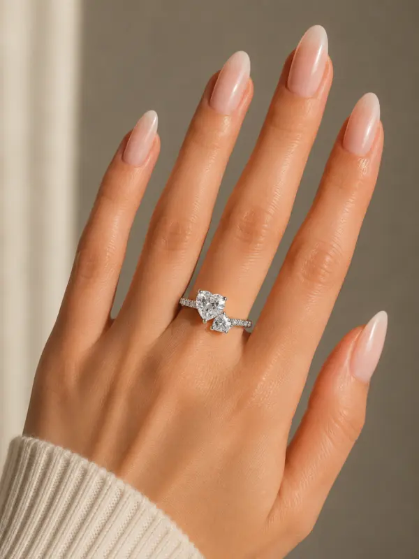 2 Hearts Ring Silver
