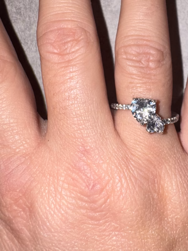 2 Hearts Ring Silver