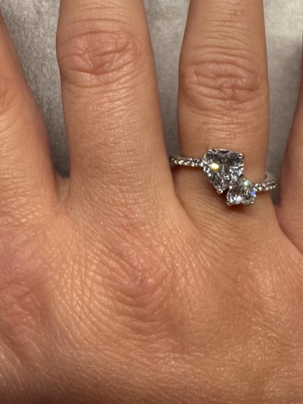 2 Hearts Ring Silver