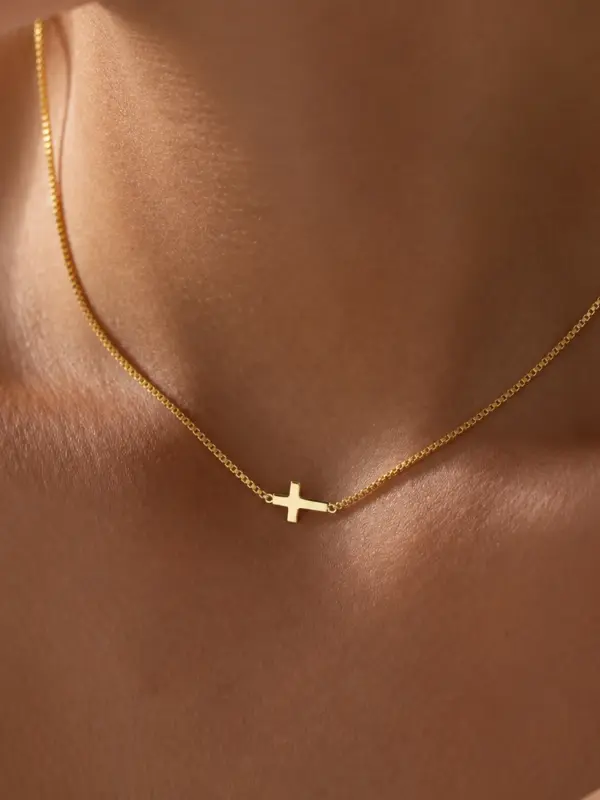 Mary on a Cross Necklace