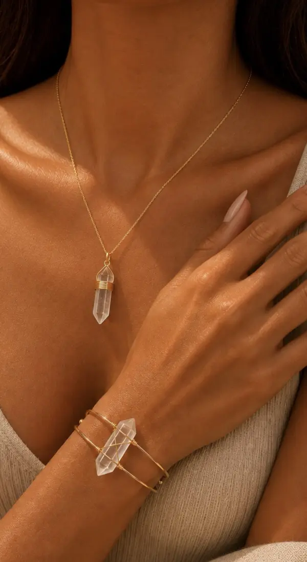 🤍 Bergkristal Necklace and Bracelet (Clear Quartz)